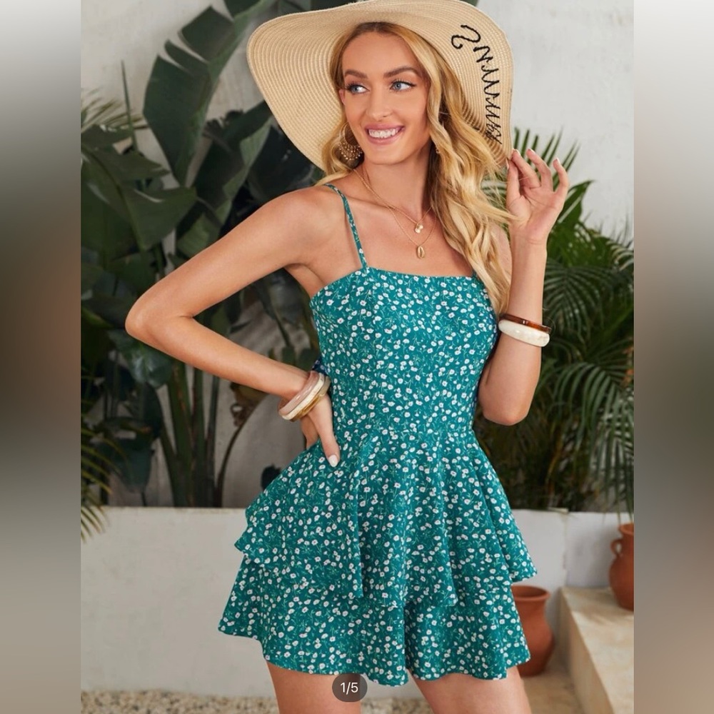 SHEIN romper, floral, girly, VERY comfy!